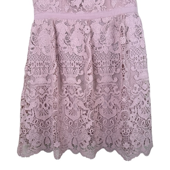 BHLDN Rosaline Mauve Lace Dress Medium NWOT Anthropologie Wedding Guest Cocktail - Picture 4 of 14